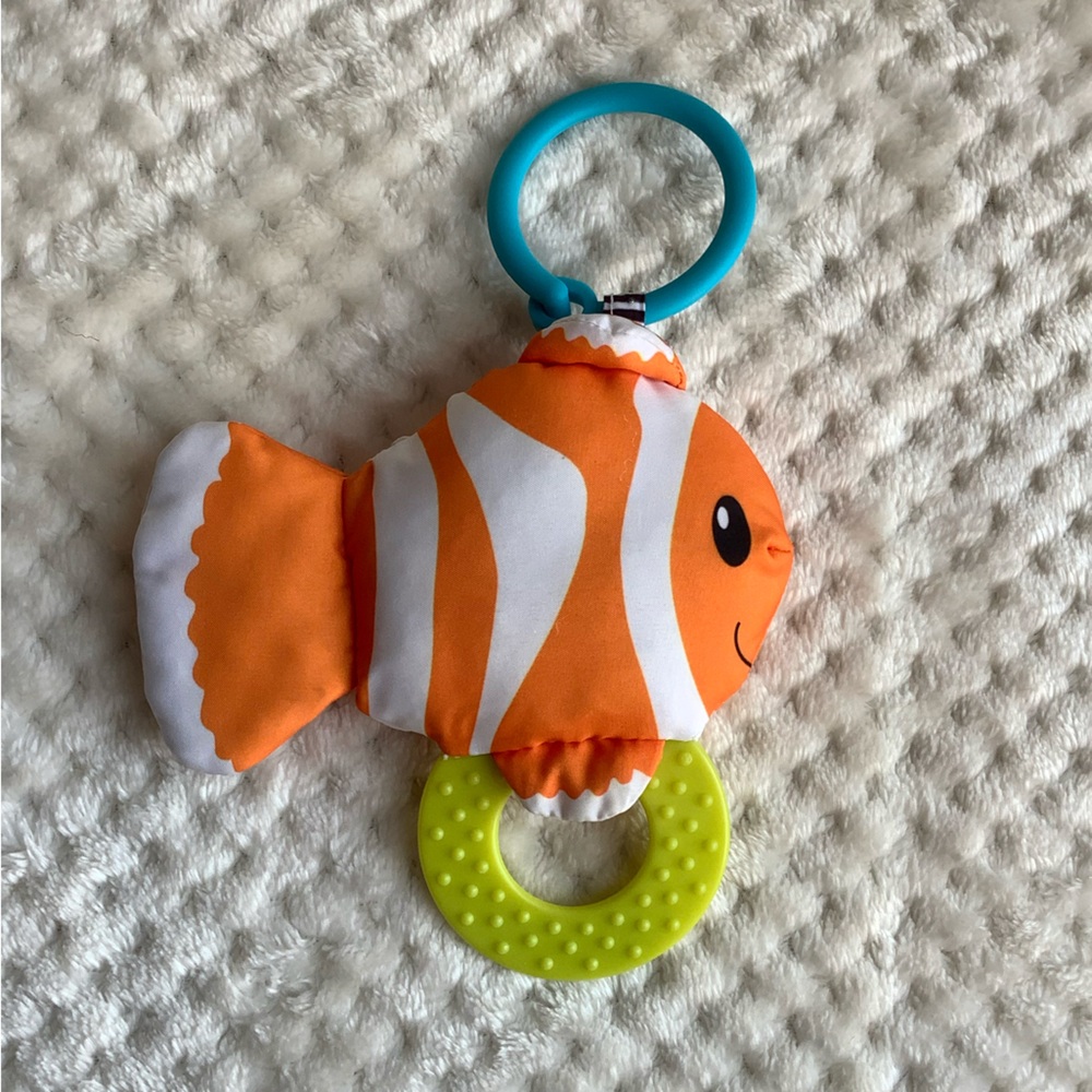 Infantino Orange Fish Stuffed Animal Ring and Plush